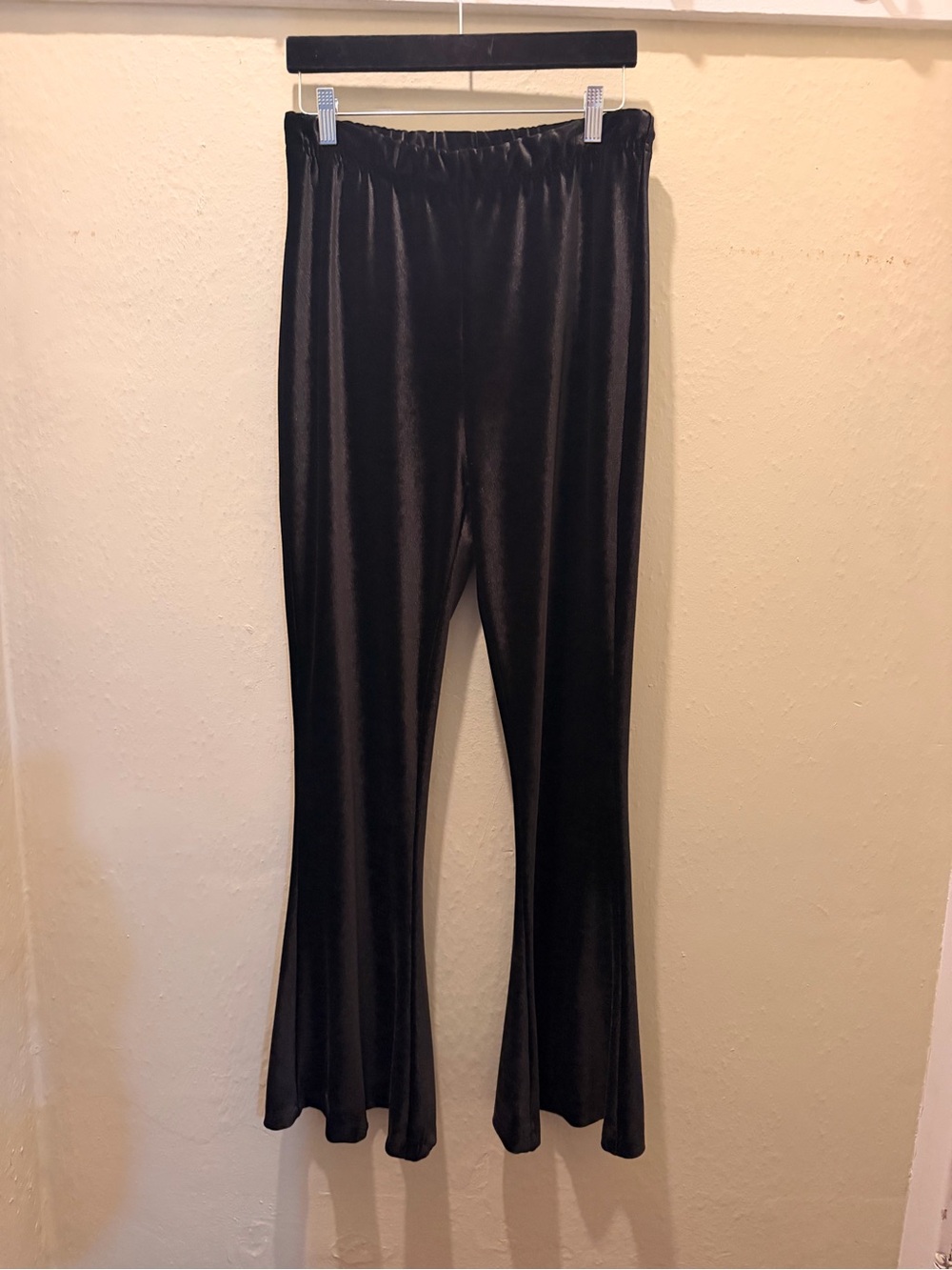 Moxi Black Velvet Flare Pants